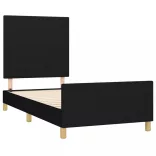 fekete szövet ágykeret matrac nélkül 100x200 cm