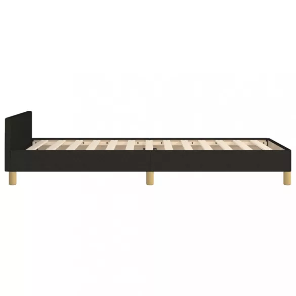 fekete szövet ágykeret matrac nélkül 100x200 cm