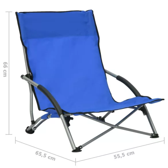2 db összecsukható kék szövet strandszék