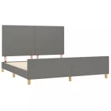 sötétszürke szövet ágykeret matrac nélkül 160 x 200 cm