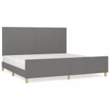 sötétszürke szövet ágykeret matrac nélkül 200 x 200 cm
