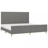 sötétszürke szövet ágykeret matrac nélkül 200 x 200 cm