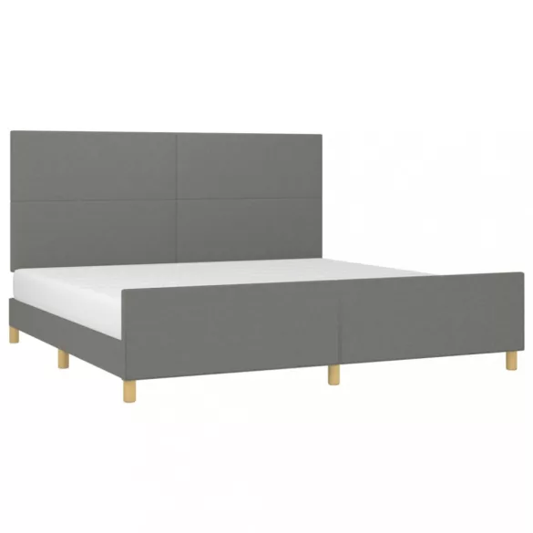 sötétszürke szövet ágykeret matrac nélkül 200 x 200 cm