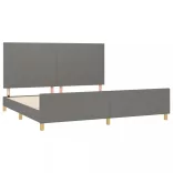 sötétszürke szövet ágykeret matrac nélkül 200 x 200 cm
