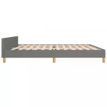 sötétszürke szövet ágykeret matrac nélkül 200 x 200 cm