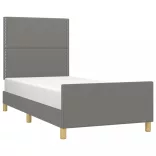 sötétszürke szövet ágykeret matrac nélkül 90x200 cm