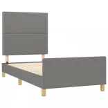 sötétszürke szövet ágykeret matrac nélkül 90x200 cm