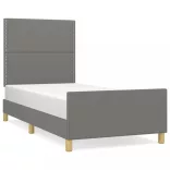 sötétszürke szövet ágykeret matrac nélkül 100x200 cm