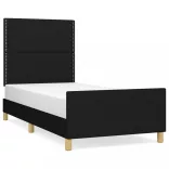 fekete szövet ágykeret matrac nélkül 100x200 cm