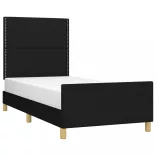 fekete szövet ágykeret matrac nélkül 100x200 cm