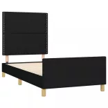 fekete szövet ágykeret matrac nélkül 100x200 cm