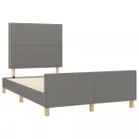 sötétszürke szövet ágykeret matrac nélkül 120x200 cm