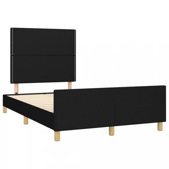 fekete szövet ágykeret matrac nélkül 120x200 cm