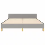 világosszürke szövet ágykeret matrac nélkül 140 x 190 cm