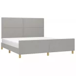 világosszürke szövet ágykeret matrac nélkül 180 x 200 cm