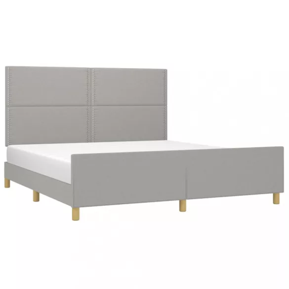 világosszürke szövet ágykeret matrac nélkül 180 x 200 cm