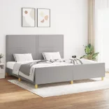 világosszürke szövet ágykeret matrac nélkül 200 x 200 cm