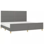 sötétszürke szövet ágykeret matrac nélkül 200 x 200 cm