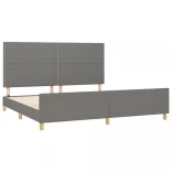 sötétszürke szövet ágykeret matrac nélkül 200 x 200 cm