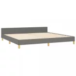 sötétszürke szövet ágykeret matrac nélkül 200 x 200 cm
