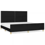 fekete szövet ágykeret matrac nélkül 200 x 200 cm