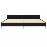 fekete szövet ágykeret matrac nélkül 200 x 200 cm