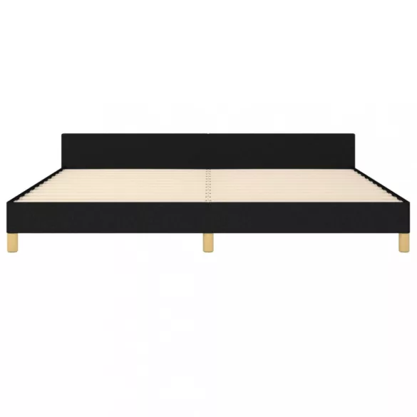 fekete szövet ágykeret matrac nélkül 200 x 200 cm