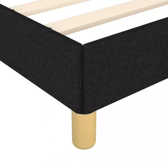 fekete szövet ágykeret matrac nélkül 200 x 200 cm