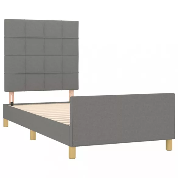 sötétszürke szövet ágykeret matrac nélkül 80x200 cm