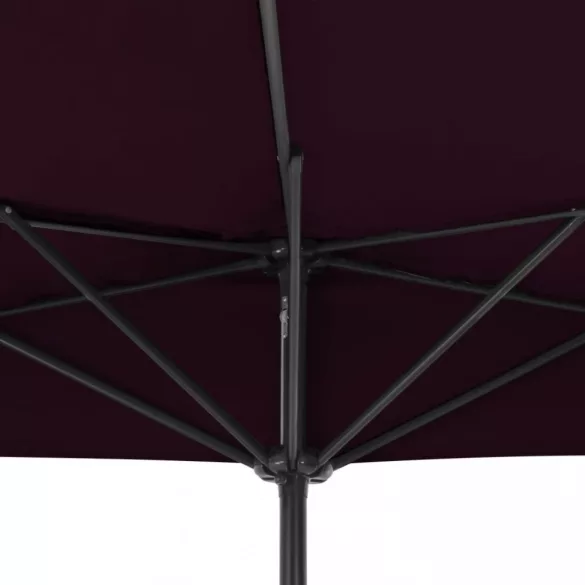 bordóvörös féloldalas napernyő alumíniumrúddal 300x155x223 cm