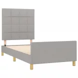 világosszürke szövet ágykeret matrac nélkül 100x200 cm