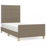 tópszínű szövet ágykeret matrac nélkül 100x200 cm