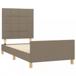 tópszínű szövet ágykeret matrac nélkül 100x200 cm
