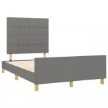 sötétszürke szövet ágykeret matrac nélkül 120x200 cm