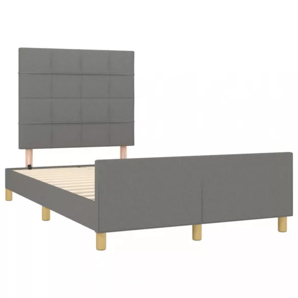 sötétszürke szövet ágykeret matrac nélkül 120x200 cm