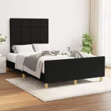 fekete szövet ágykeret matrac nélkül 120x200 cm
