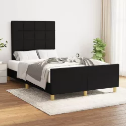 fekete szövet ágykeret matrac nélkül 120x200 cm
