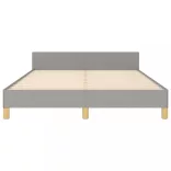 világosszürke szövet ágykeret matrac nélkül 140 x 190 cm