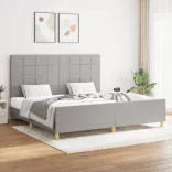 világosszürke szövet ágykeret matrac nélkül 200 x 200 cm