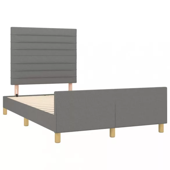 sötétszürke szövet ágykeret matrac nélkül 120x200 cm