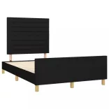 fekete szövet ágykeret matrac nélkül 120x200 cm