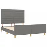 sötétszürke szövet ágykeret matrac nélkül 140x200 cm