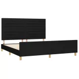 fekete szövet ágykeret matrac nélkül 180 x 200 cm