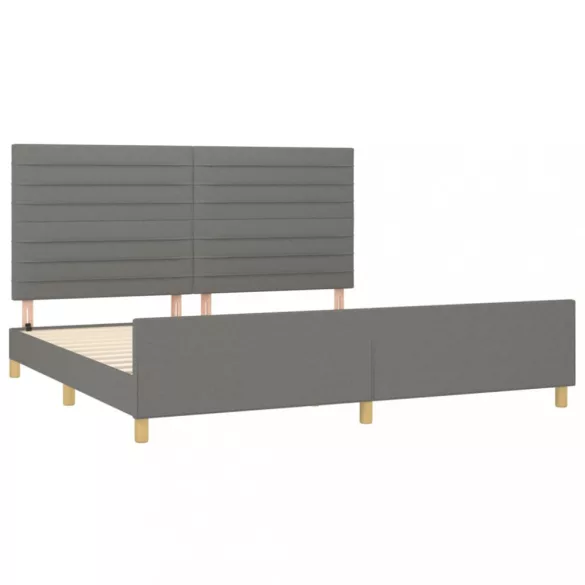 sötétszürke szövet ágykeret matrac nélkül 200 x 200 cm
