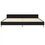 fekete szövet ágykeret matrac nélkül 200 x 200 cm