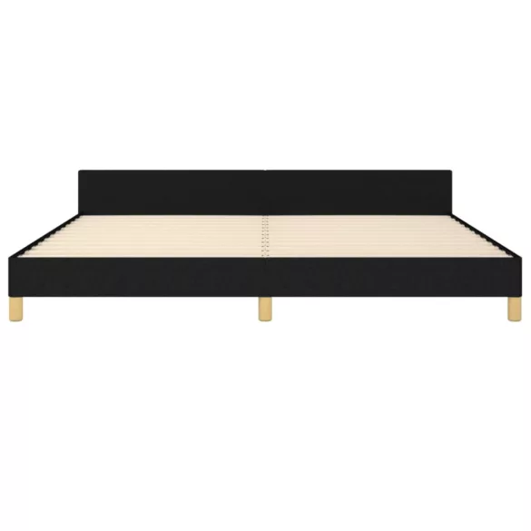 fekete szövet ágykeret matrac nélkül 200 x 200 cm