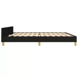 fekete szövet ágykeret matrac nélkül 200 x 200 cm
