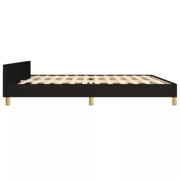 fekete szövet ágykeret matrac nélkül 200 x 200 cm