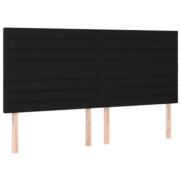 fekete szövet ágykeret matrac nélkül 200 x 200 cm