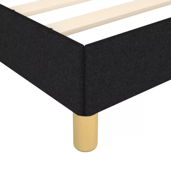 fekete szövet ágykeret matrac nélkül 200 x 200 cm